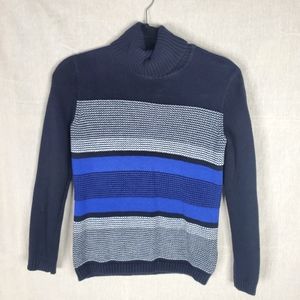 ◇ Karen Scott Blue Black and White Turtleneck Sweater Size Small Petite